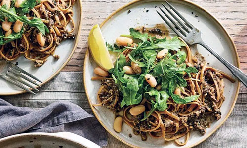 Mushroom Basil Linguine